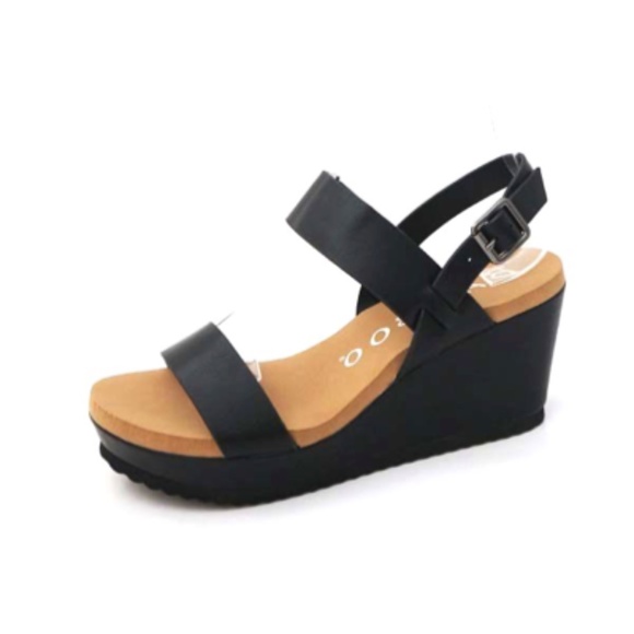 Bamboo Black Wedge, 10 - Picture 1 of 5
